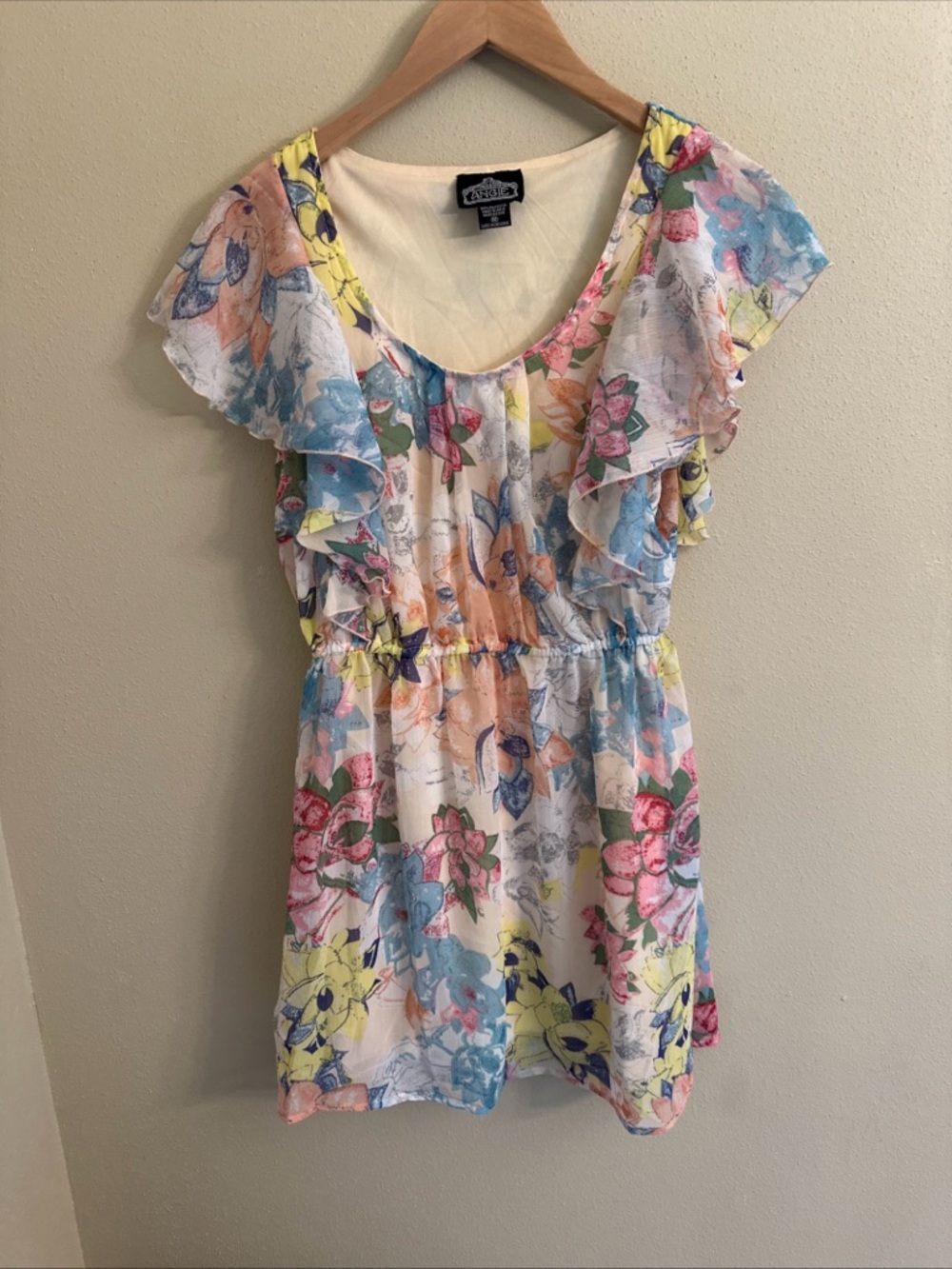 Angie Dress Size Medium Floral Ruffle‎ Spring Summer Boho Festival Cottagecore